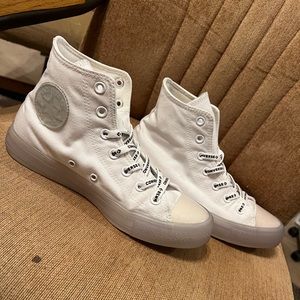 White High Top Converse Chuck Taylor With Translucent Sole - Women’s 8 / Men’s 6